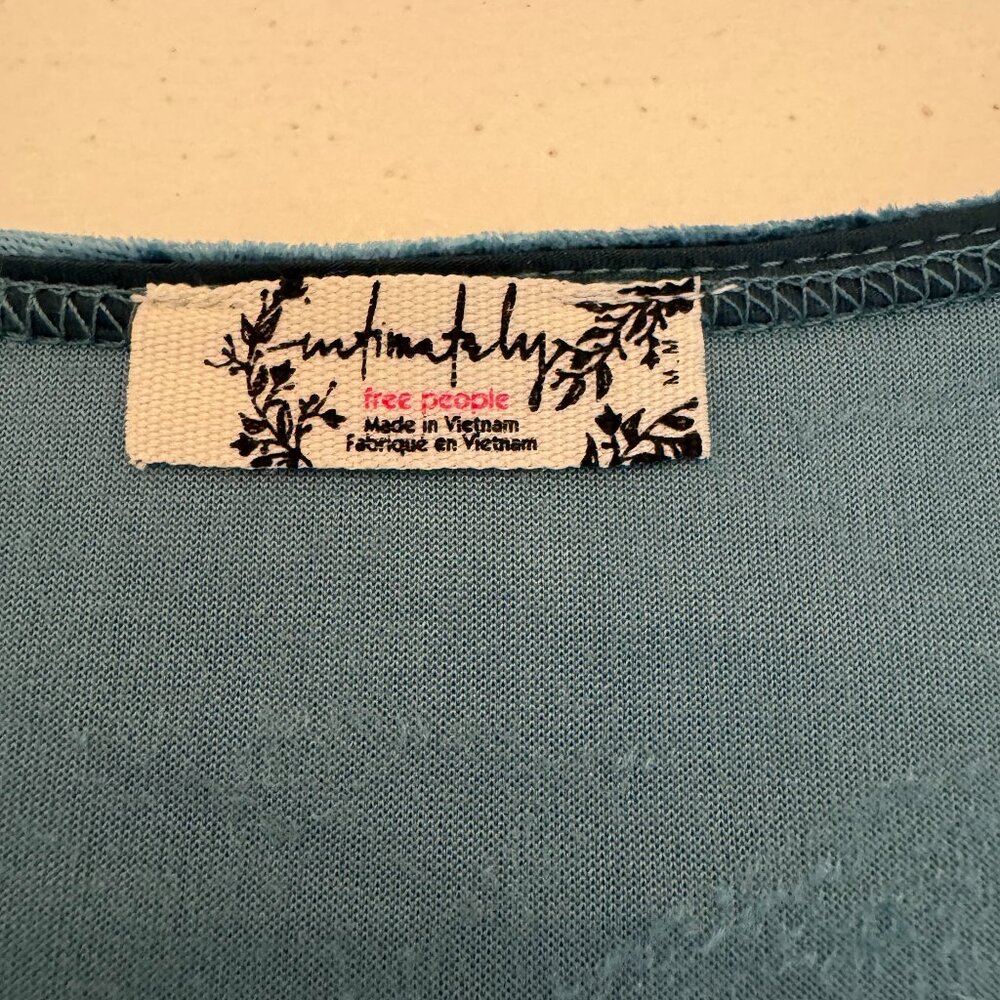 Free People Don't You Wish Thong Bodysuit Medium Deep Teal Crushed Velvet - Picture 5 of 5